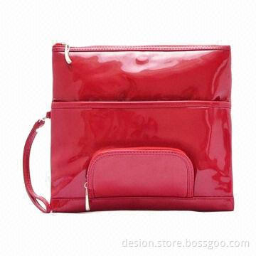 Cosmetic bag with shine PU material, suitable for make up brush
